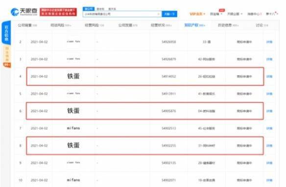 小米申請多個(gè)鐵蛋商標(biāo) 疑似再次跨行業(yè)進(jìn)軍食品行業(yè)